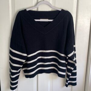 Abercrombie Black and White Stripped Wool Sweater